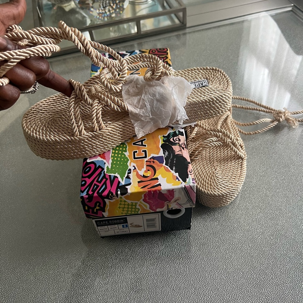 Beige Rope Sandals - Picture 4 of 4